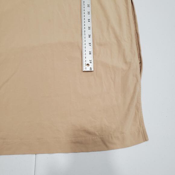 Cuyana Dress Womens Large Beige Tank Maxi Sleeveless Side Slit Pima Modal Knit - Picture 5 of 10